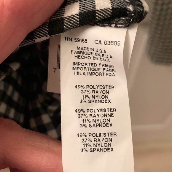 Karen Kane Piper Pant Gingham Black/White XL Ankle Length - Picture 4 of 5